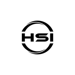 HSI letter logo design with white background in illustrator, cube logo, vector logo, modern alphabet font overlap style. calligraphy designs for logo, Poster, Invitation, etc.