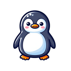 Obraz premium Sticker with the image of a fun cartoon penguin
