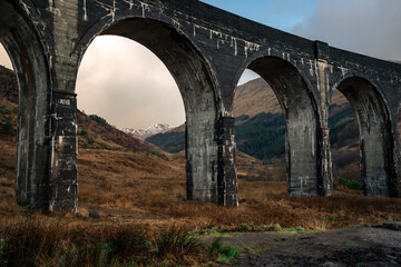 Close up from the Glenfinnan Bridge in Scotland.