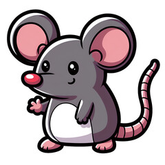 Fototapeta premium Sticker with the image of a cartoon mouse