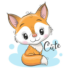 Cartoon Fox isolated on a white background