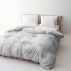Fototapeta na wymiar a mockup of full bedding mockup set duvet cover, fitted sheet , double bed bed sheet bedding