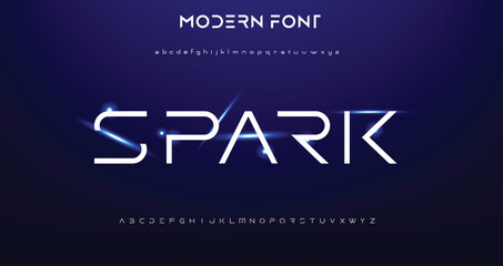 Obraz premium Abstract sci fi modern alphabet fonts. Science fiction typography sport, technology, fashion, digital, future creative logo font. vector illustration