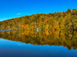 Peaceful Fall scenes with calm wter and beautiful  location