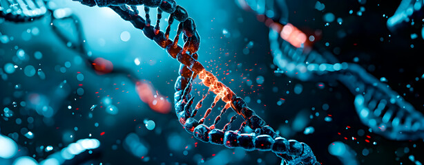 CRISPR molecular scissors for DNA and gene editing - obrazy, fototapety, plakaty