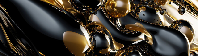 Abstract Background 3d, Black and Gold Wallpaper