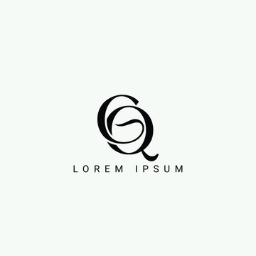 Alphabet GQ or QG illustration monogram vector logo template