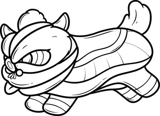 cute traditional chinese lion dance cartoon outline