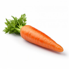 "Fresh Carrots on White Background"