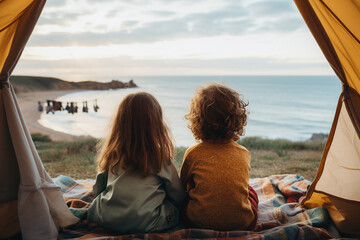 People on camping conceptual AI generation picture image