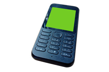 Old cell phone with green screen