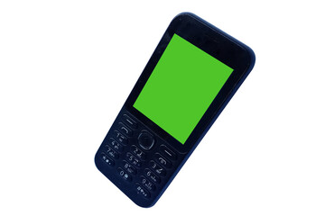 Old cell phone with green screen