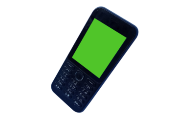 Old cell phone with green screen