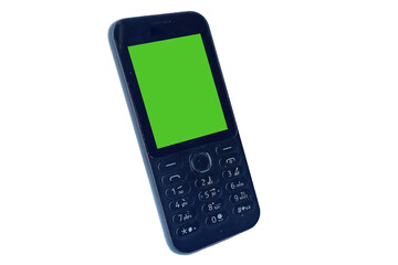 Old cell phone with green screen