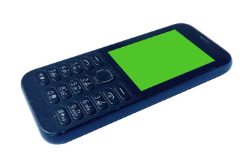 Old cell phone with green screen