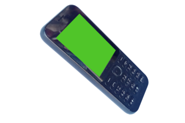 Old cell phone with green screen