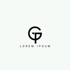 Alphabet GT or TG illustration monogram vector logo template