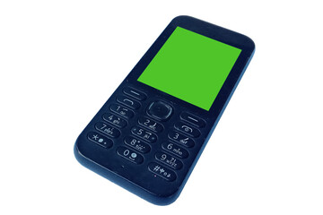 Old cell phone with green screen