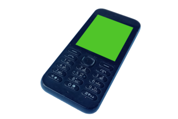 Old cell phone with green screen