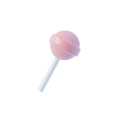 Lollipop candy on a stick, 3d vector, isolated on white background.