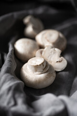 white champignon mushrooms