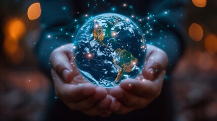 hand holding earth