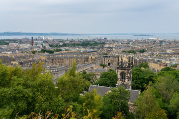Aerial view of the town  of Edinburgh, Scotalnd