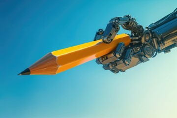 Robotic Arm Precisely Sharpening a Yellow Pencil