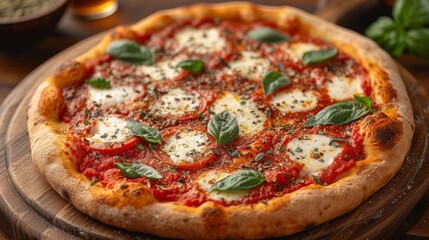 Pizza Napoletana well decorated product photo