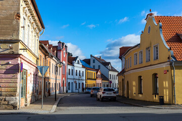 A street in the small town of Bechyne in the South Bohemian Region. Czechia