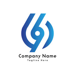 69 or B9 letter logo design icon