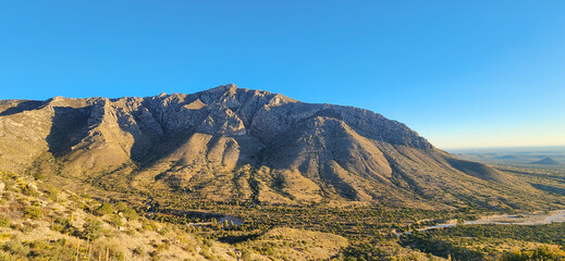 Fototapeta na wymiar A scenic view of Gaudalupe Mountains National Park in Texas.