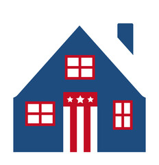 Patriotic USA house vector