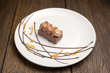 Delicious desserts in the restaurant Close-up