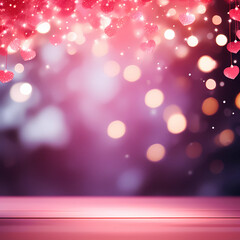 Defocused Vintage Lights in Red and Pink for Valentine's Day