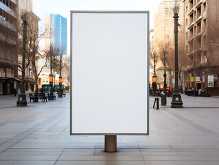 Empty, Blank Billboard Ready for Advertising in Cityscape