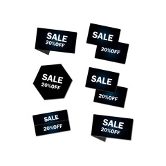 creative initial 20% sale design with modern business vector template creative isolated  sale templet
