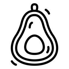 Avocado Simple Line Icon Logo Symbol