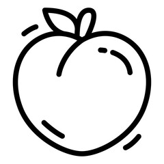 Peach Simple Line Icon Logo Symbol