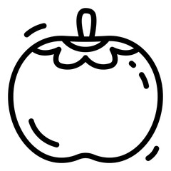 Persimmon Simple Line Icon Logo Symbol