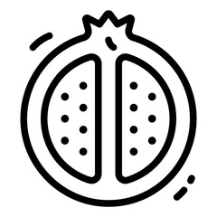 Pomegranate Simple Line Icon Logo Symbol