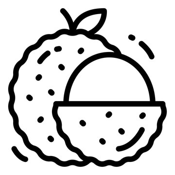 Lychee Simple Line Icon Logo Symbol