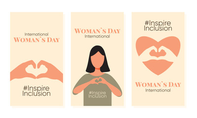 Inspire Inclusion 2024 vertical card. International Women s Day Inspire Inclusion slogan