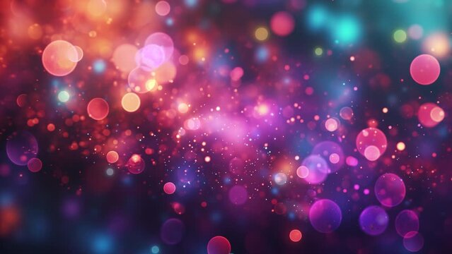 Abstract particles animation. Dark neon loop fastive motion background. Glowing, shining glitter dust, bright colors. Seamless 4K video, live wallpaper, banner	