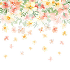 Watercolor peach gentle simple flowers