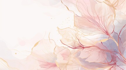 Fototapeta na wymiar Delicate Pink Petal Illustration with Pastel Background