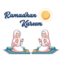 Girls Pray in ramadhan kareem