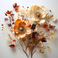 Colorful dried flowers on table