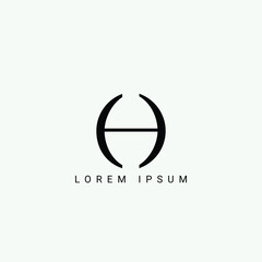 Alphabet HO or OH illustration monogram vector logo template