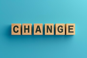 Inspirational Image of Wooden Blocks Spelling CHANGE